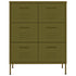 Lady Jillian -  Drawer Cabinet Olive Green 80x35x101,5 cm Steel